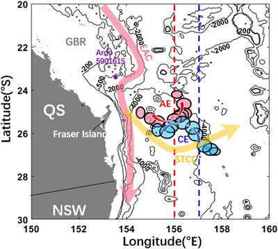 A Study on an Anticyclonic-Cyclonic Eddy Pair Off Fraser Island, Australia